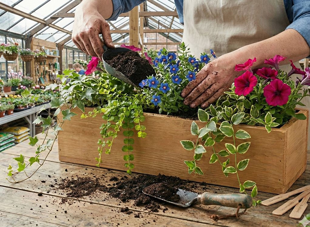 Geranienkisten bepflanzen