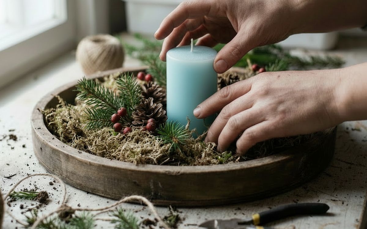 Kerzengesteck gestalten