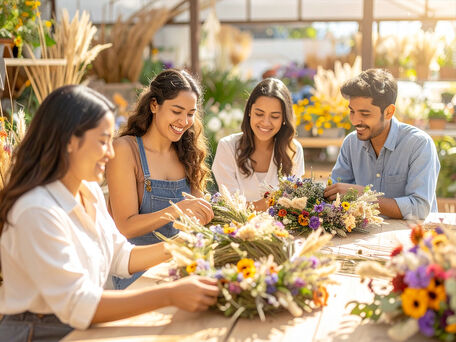 Sommerkranz mit Trockenblumen