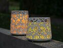 Solarlampen mit floralen Motiven