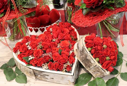 Klassiker: Rosen zum Valentinstag