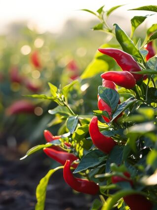 Chili sind sehr wärme- und sonnenliebend. Sobald keine Fröste mehr zu erwarten sind, pflanzt man sie ins Freie – sei es ins Beet oder in den Topf.