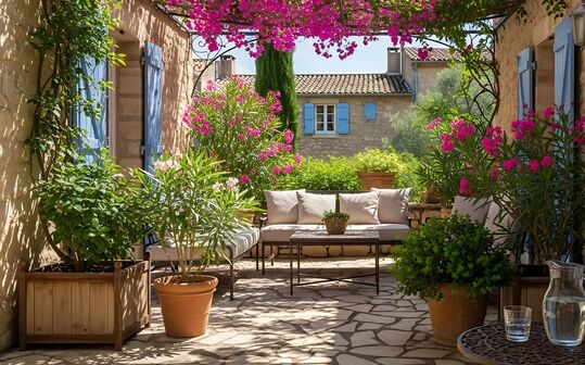 Mediterrane Kübelpflanzen verleihen Balkon und Terrasse eine südlich geprägte Atmosphäre.  